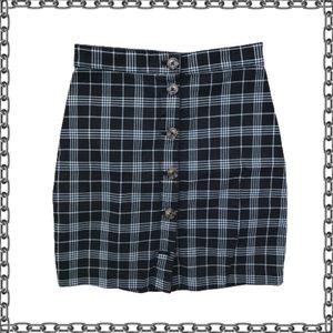 Garage black plaid mini skirt.